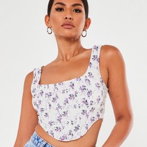 floral print corset crop top
